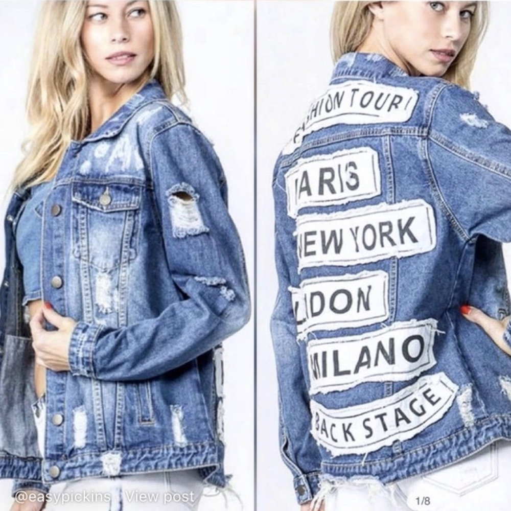 Woman Jean Jacket American Bazi Fashion Tour Paris NY London Milano Backstage